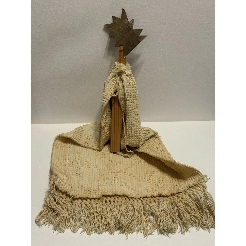 Handmade Primitive Rag Doll Stick Figure 29” Rustic Folk Art Cottagecore Decor